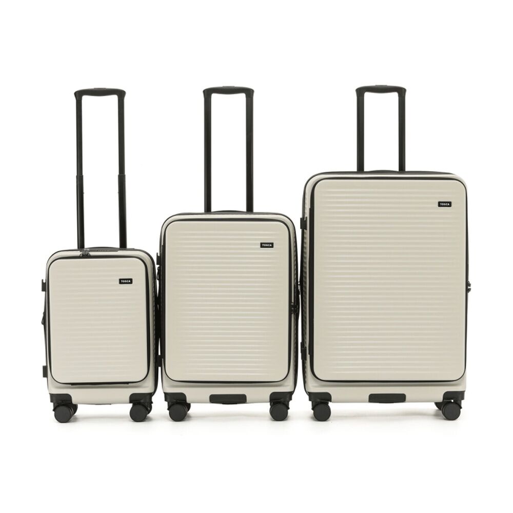3pc Tosca Zen Travel Suitcases/Luggage Set W/ Wheels & Combination Lock Stone