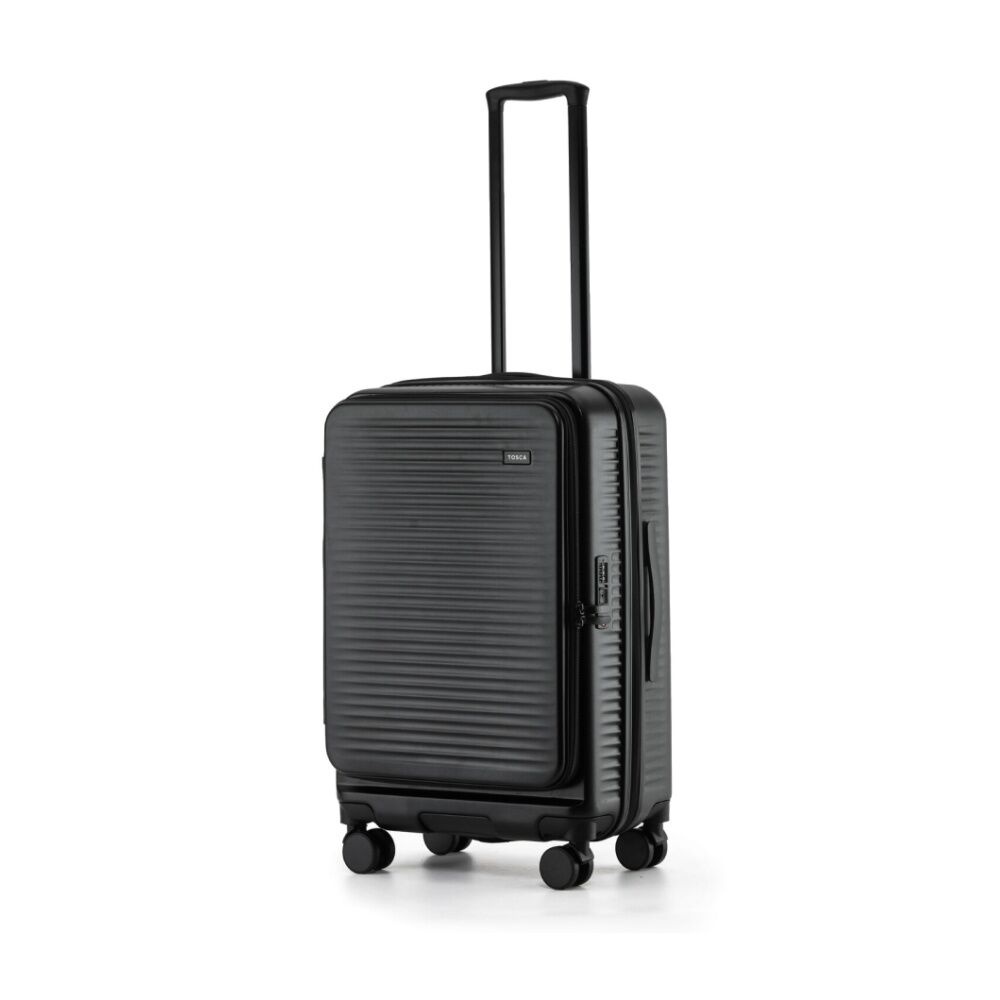 Tosca Zen Medium Suitcase Travel Luggage W/ Wheels & Combination Lock 65cm Black