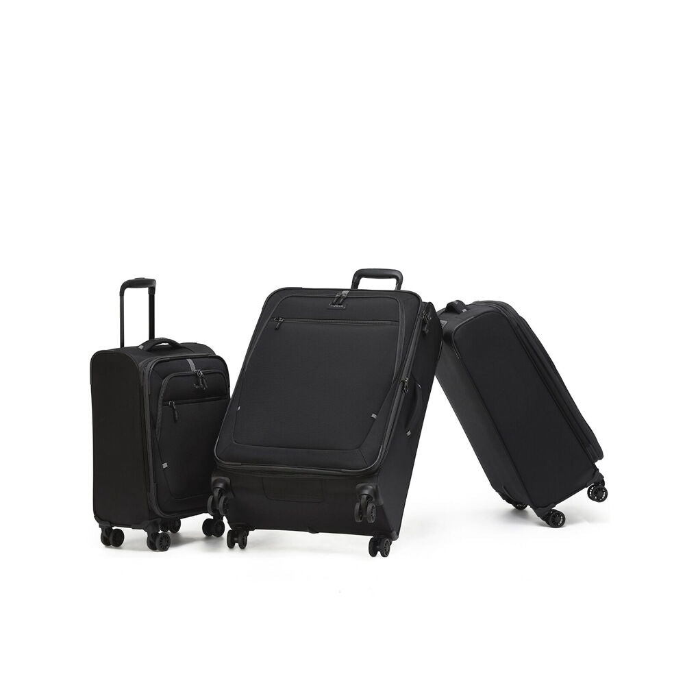 3pc Tosca Luna Lite Troller Travelling Suitcase Luggage Set Black/Grey