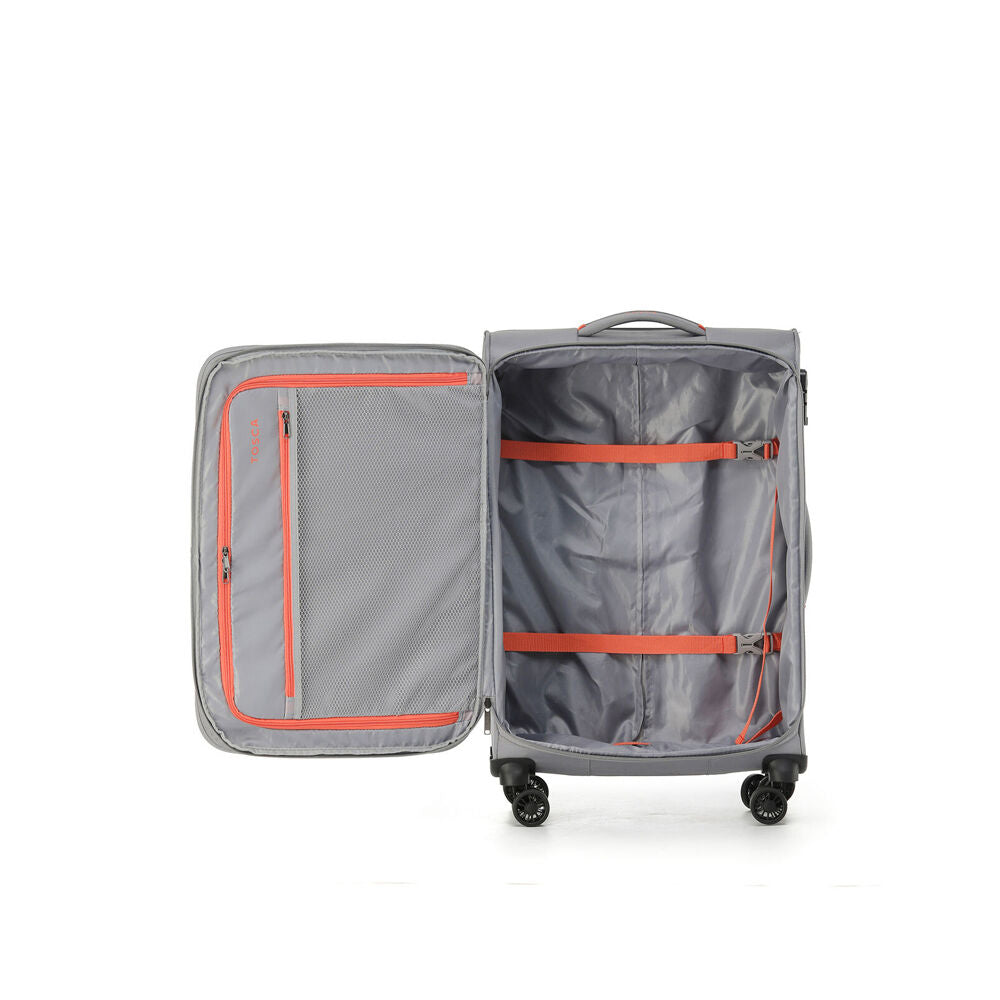 Tosca Luna Lite Soft Case Travelling Luggage Suitcase Medium 65x42x28cm GRY/ORG