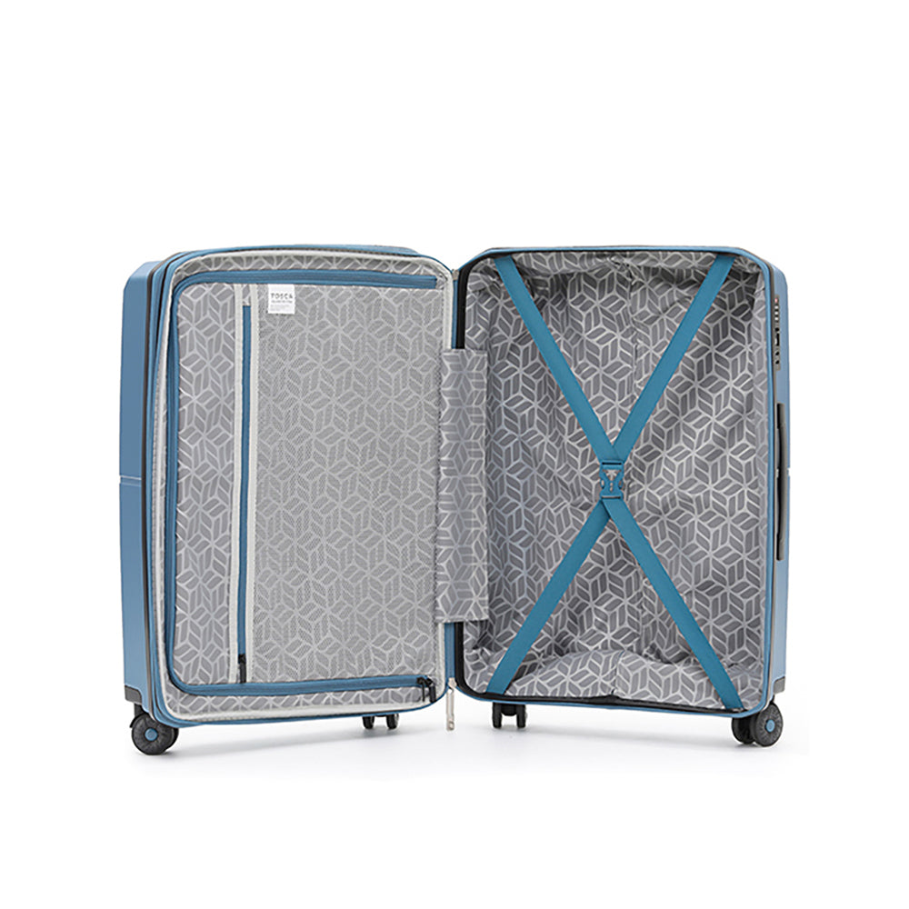 3pc Tosca Globetrotter Wheeled Suitcase Luggage Set - Blue