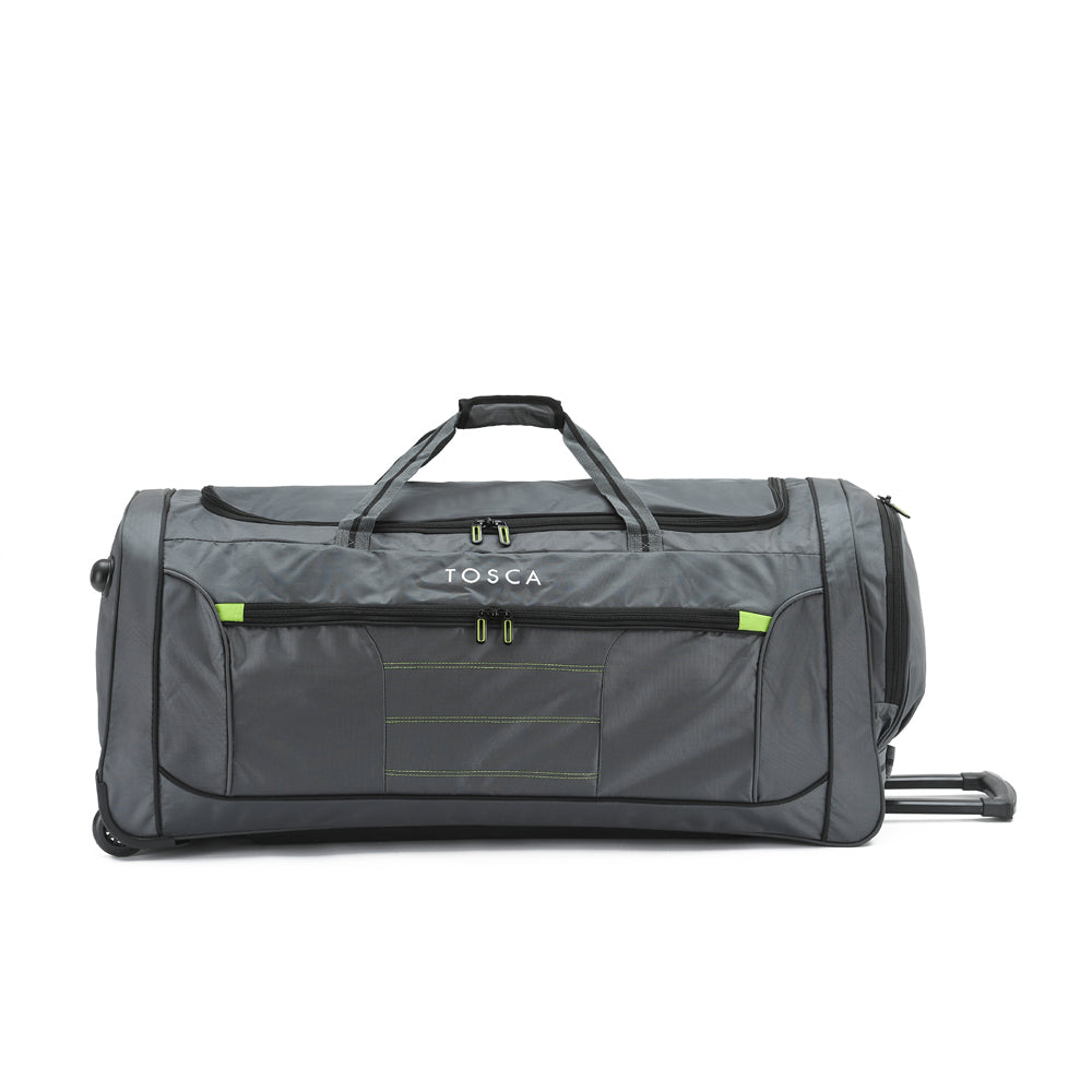 Tosca Jumbo Wheel Duffle/Weekender Bag 90cm - Grey/Lime