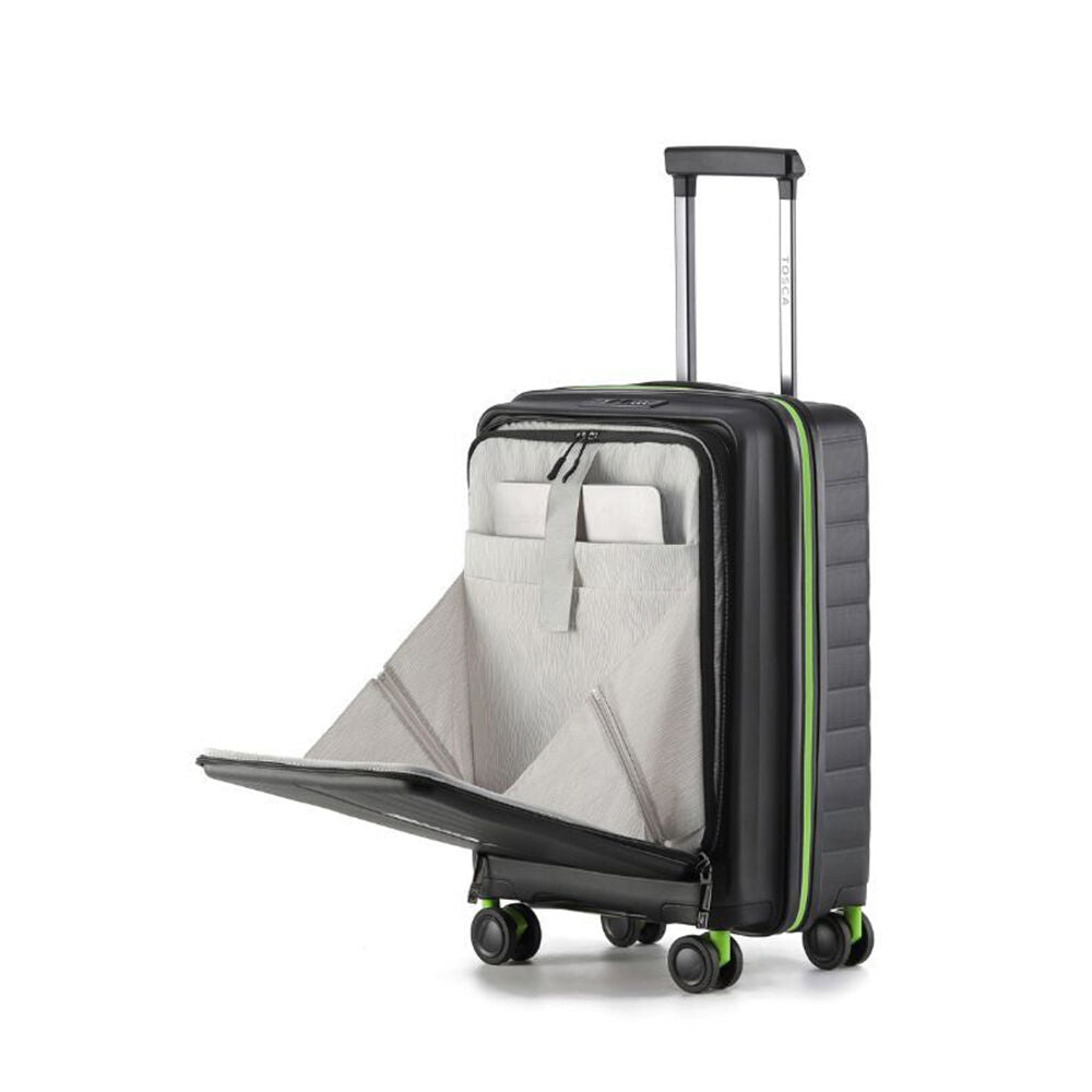 Tosca Cruiser Hard Case Carry On Travelling Suitcase Small 53x34x23cm BLK/LIM