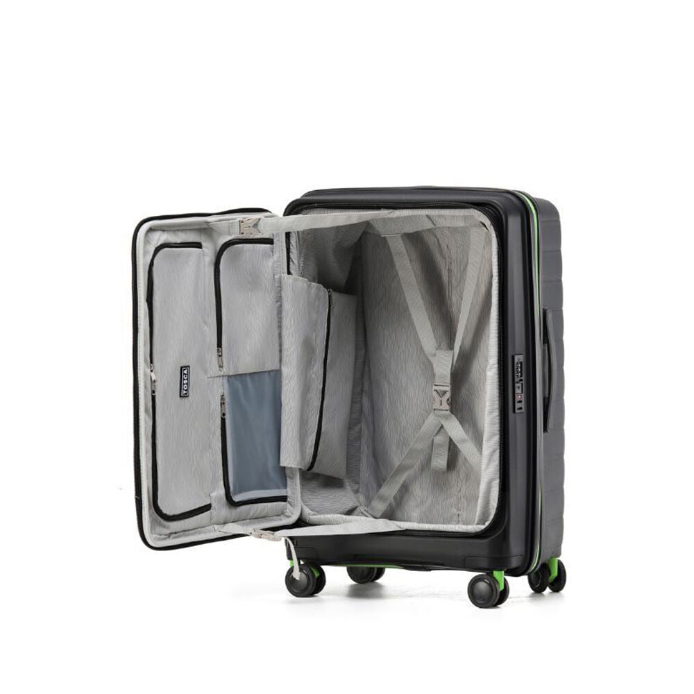 Tosca Cruiser Hard Case Carry On Travelling Suitcase Medium 67x42x27cm BLK/LIM