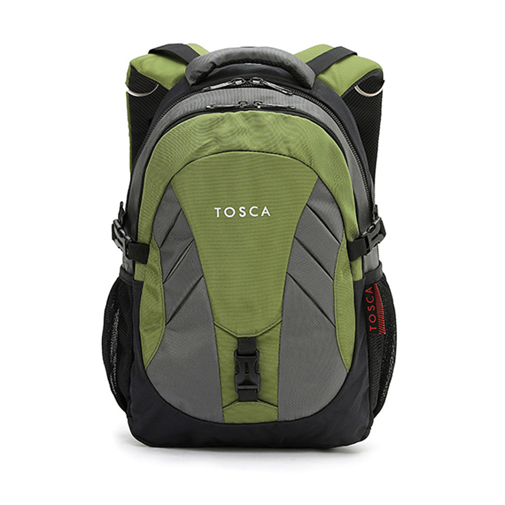 Tosca 20L/42x27x17cm Padded Multi Compartment Backpack - Grey/Lime