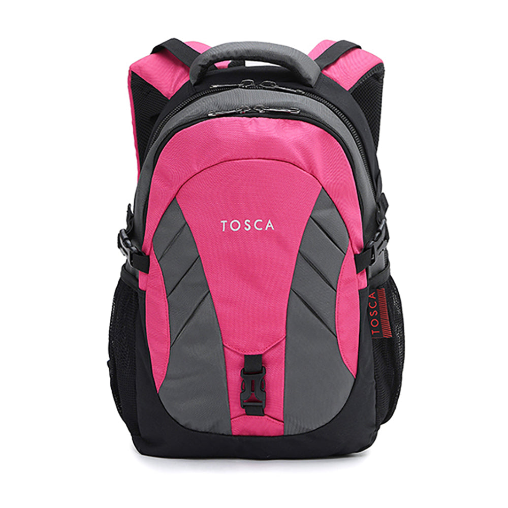 Tosca 20L/42x27x17cm Padded Multi Compartment Backpack - Grey/Pink