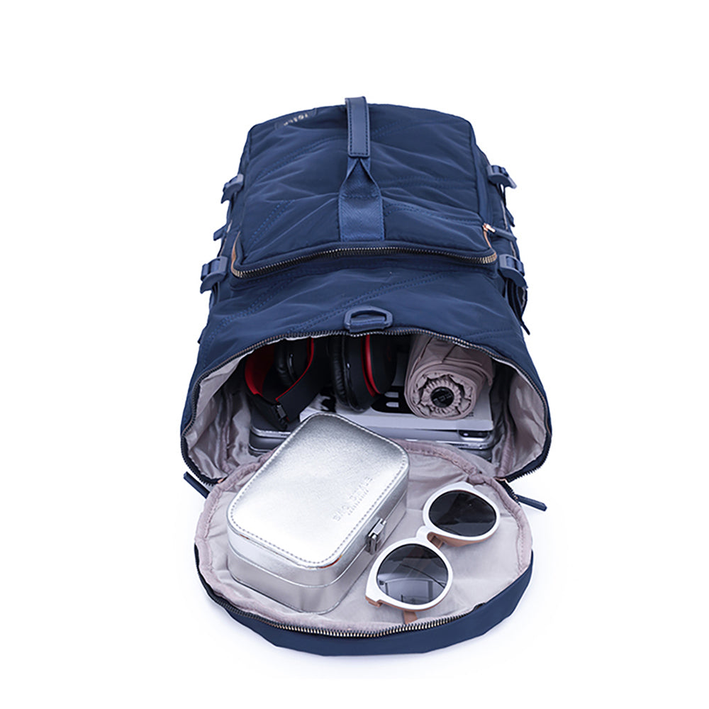 Tosca Barrel Travel Heavy Duty Hiking Backpack/Tote Navy Stitch