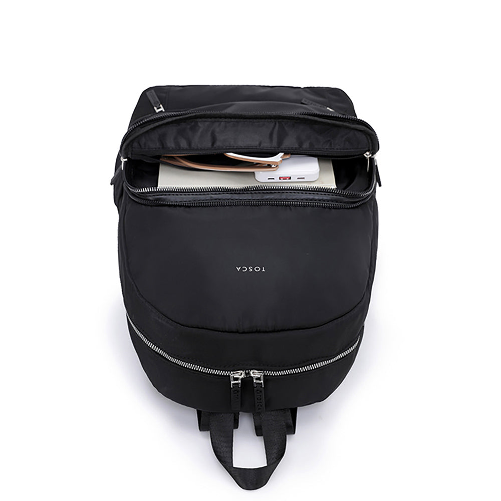 Tosca Zip/Fold Away Weekend Backpack/Shoulder Black