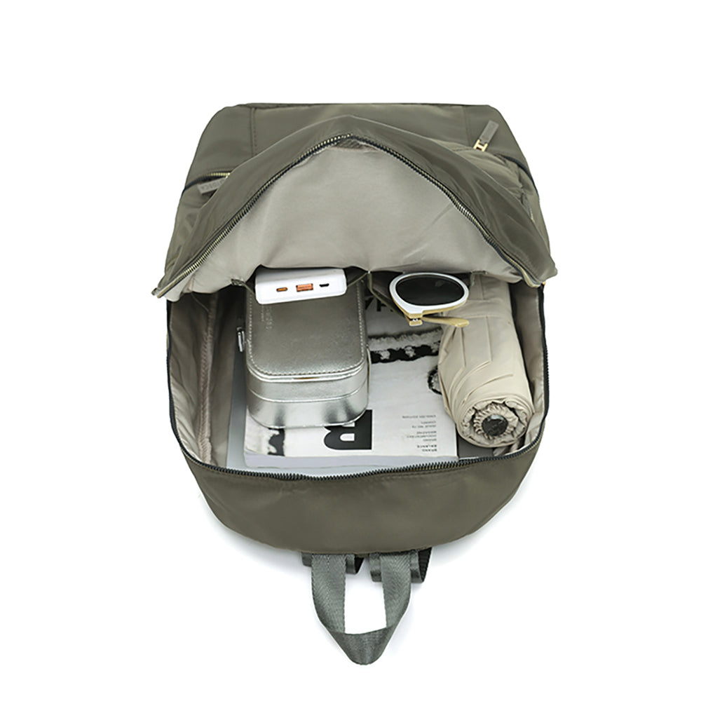 Tosca Zip/Fold Away Weekend Backpack/Shoulder Khaki Stitch