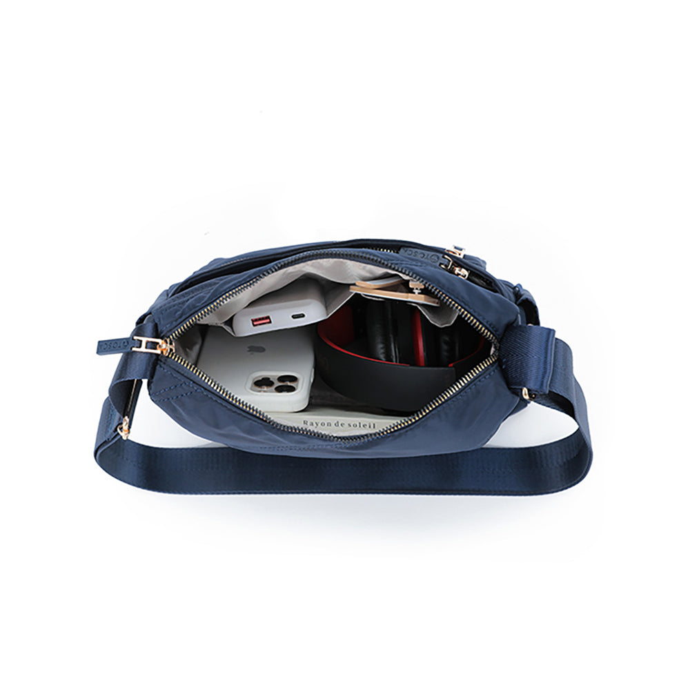 Tosca Vegan Shoulder Minimalist Crossbody Handbag Navy Stitch