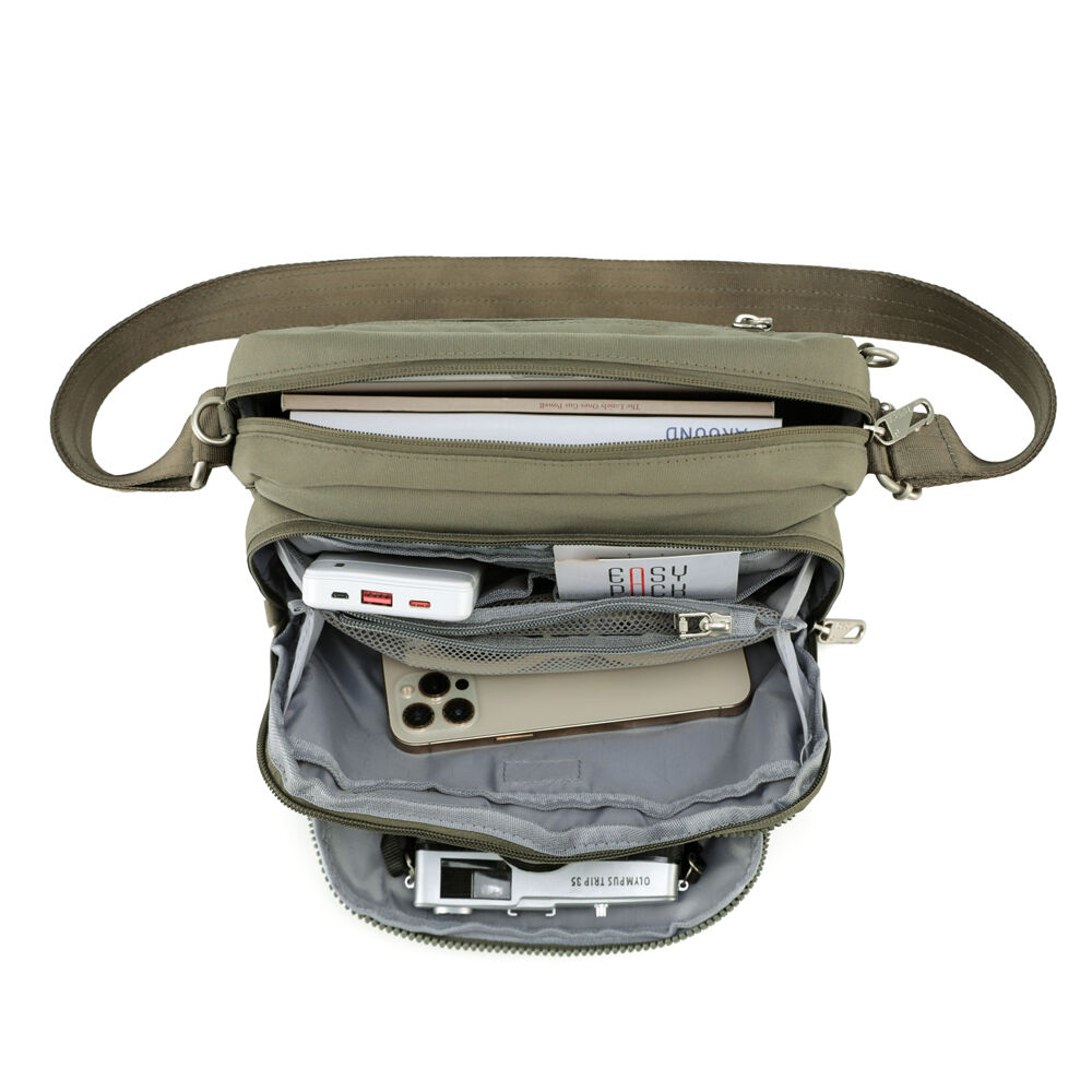 Tosca Anti-Theft RFID Blocking Shoulder Travel Bag 25x20cm - Khaki
