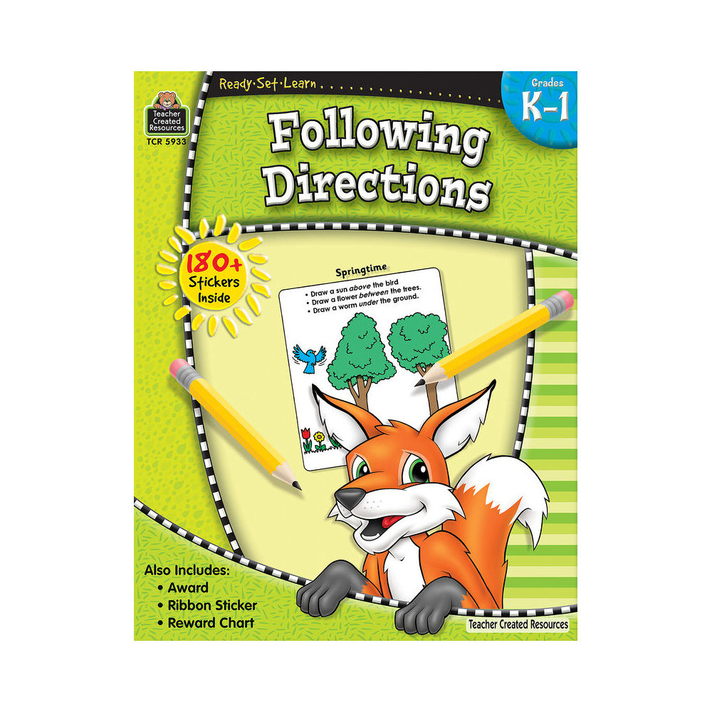3PK Teacher Created Resources Following Directions Book Set For Grade-K1 5y+