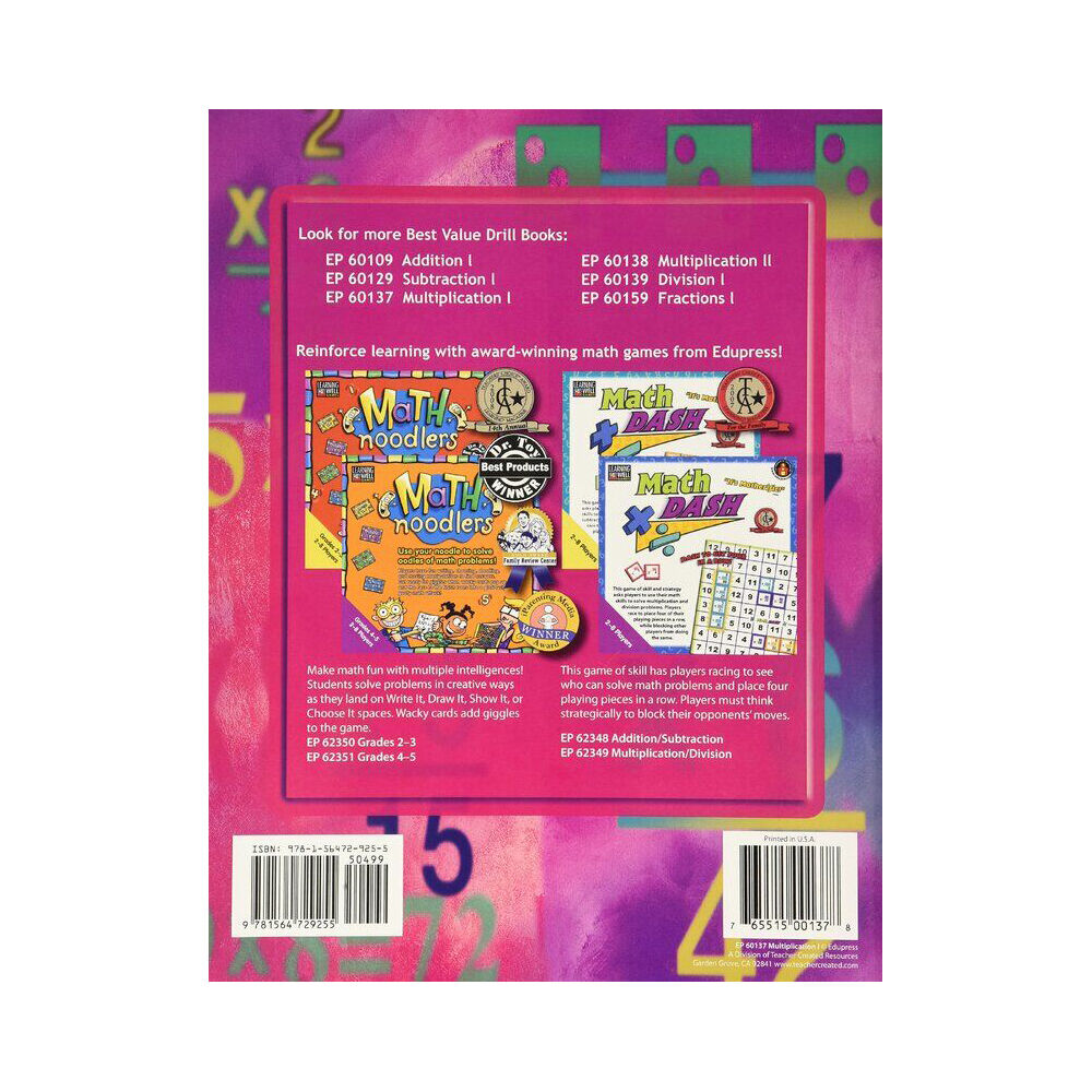 6PK Teacher Created Resources Math Drill Book Multiplication 1 Kids 6y+