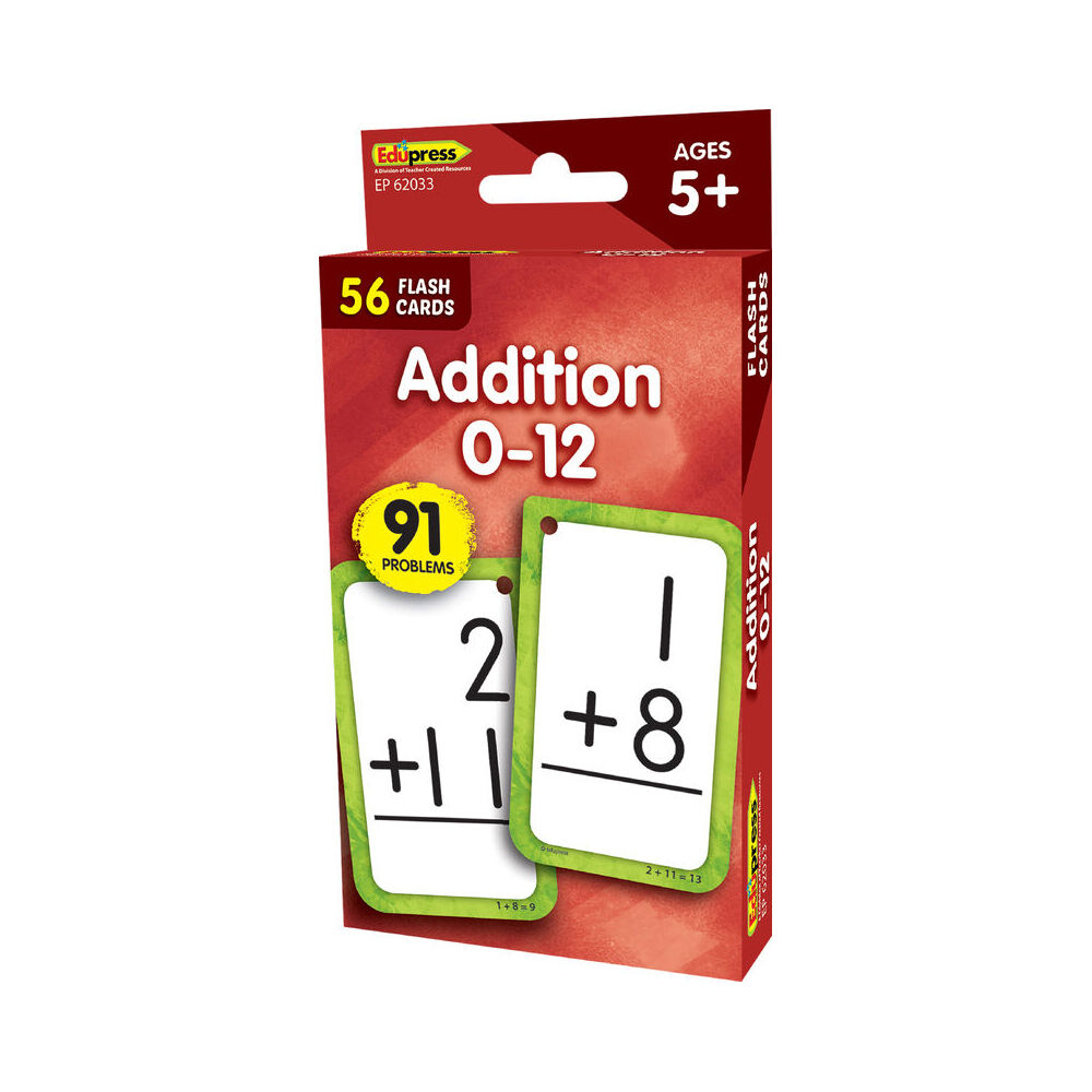 112pc Teacher Created Resources Addition 0-12 Math Flash Cards Set Kids 5y+