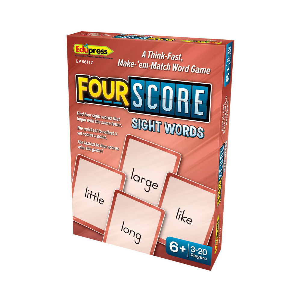 2PK Teacher Created Resources Four Score Card Game: Sight Words 6y+