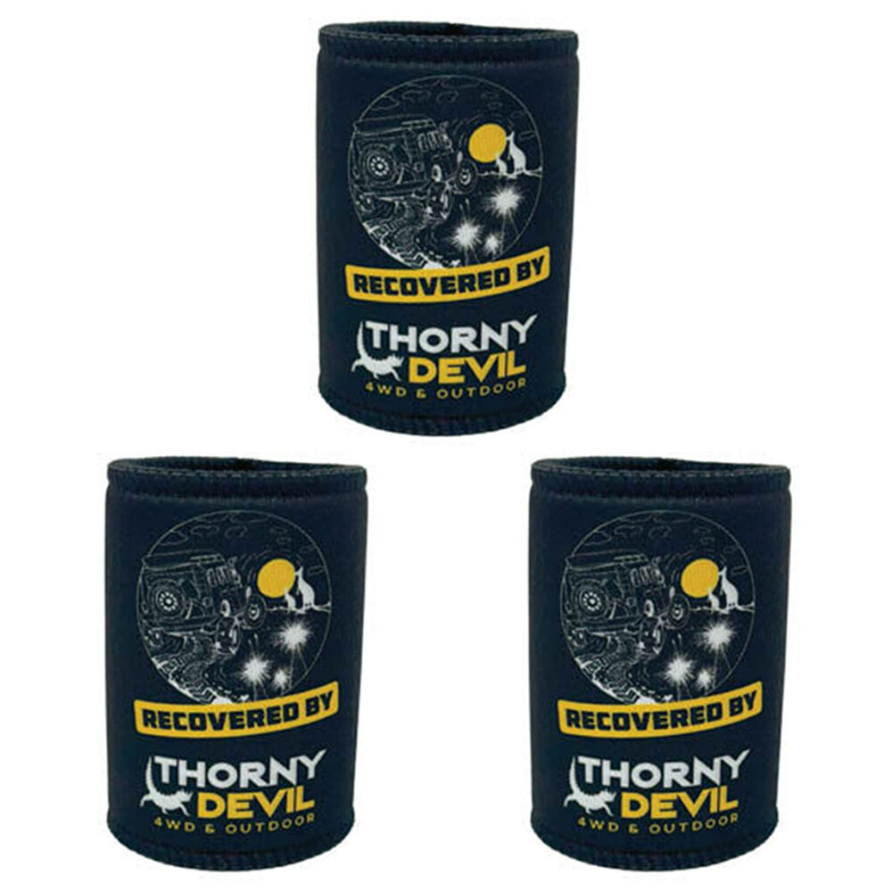 3PK Wildtrak Thorny Devil Bottle/Can Stubbie Holder Magnetic Black