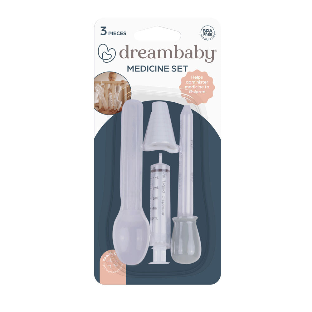 3pc Dreambaby Baby/Kids Safety Medicine Set w/ Spoon/Dropper/Syringe White
