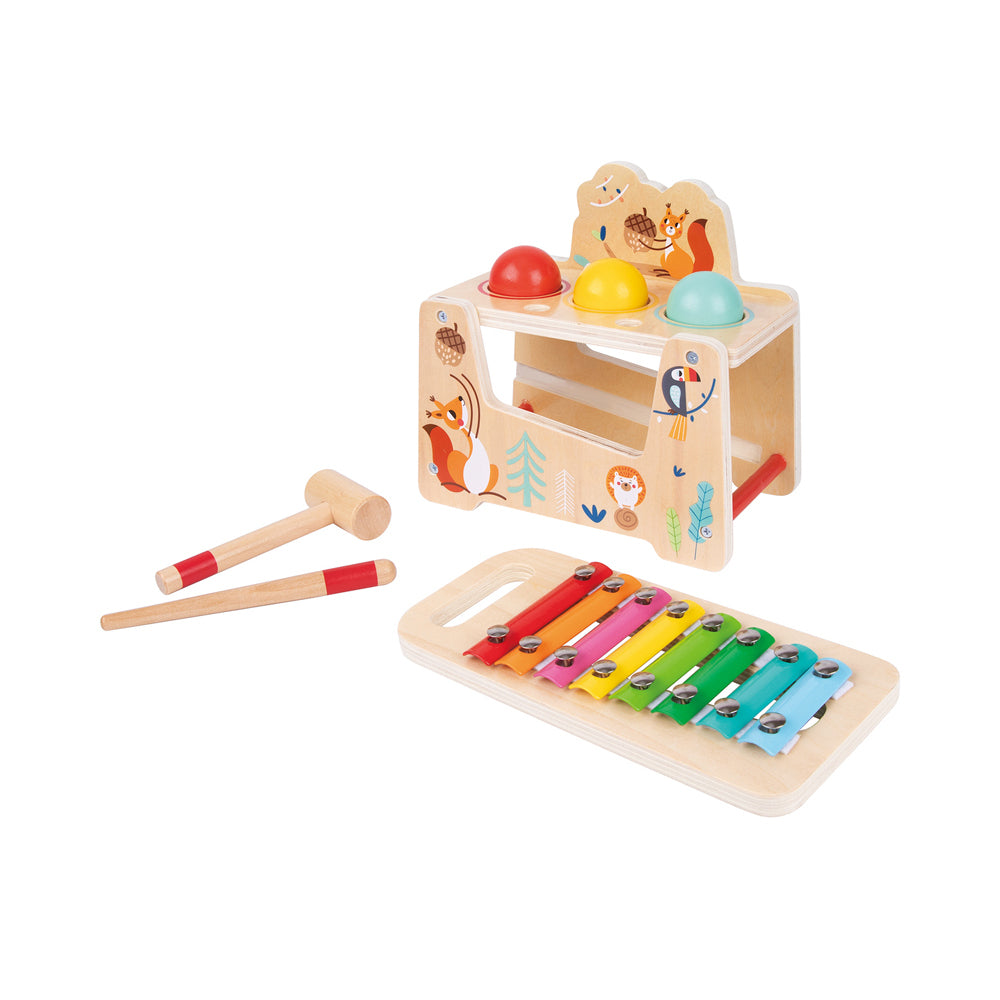 Tooky Toy Pound & Tap Ball Bench With Xylophone 2y+