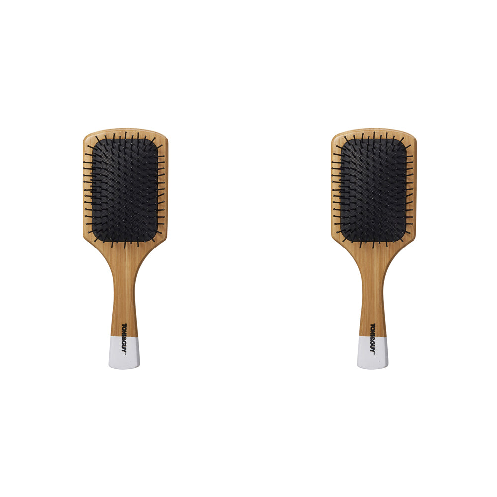2PK Toni & Guy Bamboo Paddle Brush Hair Styling/Care Set
