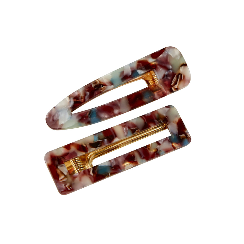 3PK Toni & Guy Acrylic Clips Purple & Tortoise Assortment