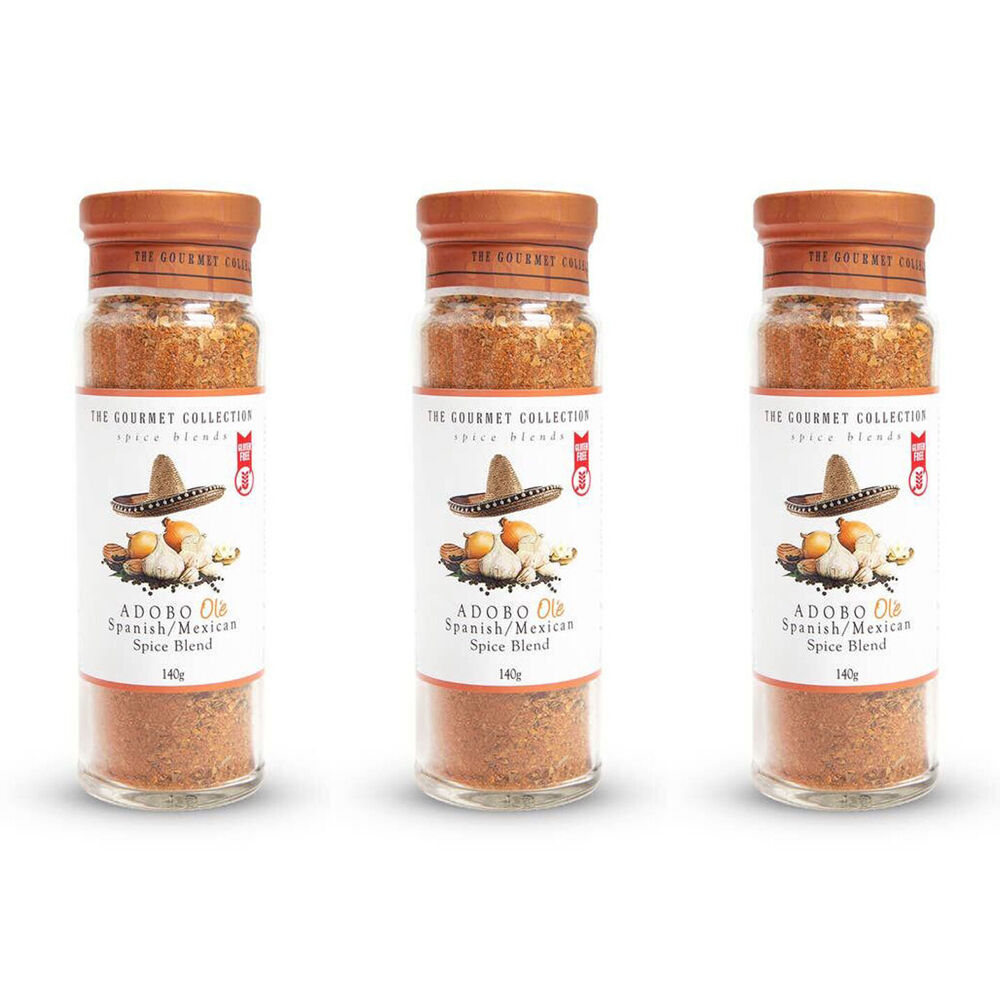 3PK Hot Shots The Gourmet Collection Spice Blend Adobo Ole 140g Seasoning