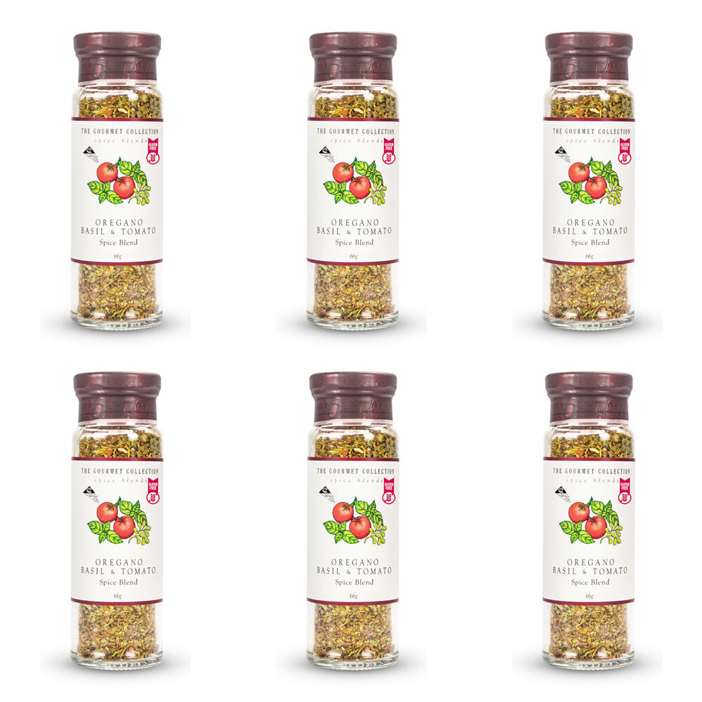 6PK Hot Shots The Gourmet Collection Spice Blend Oregano Basil &Tomato 66g Seasoning