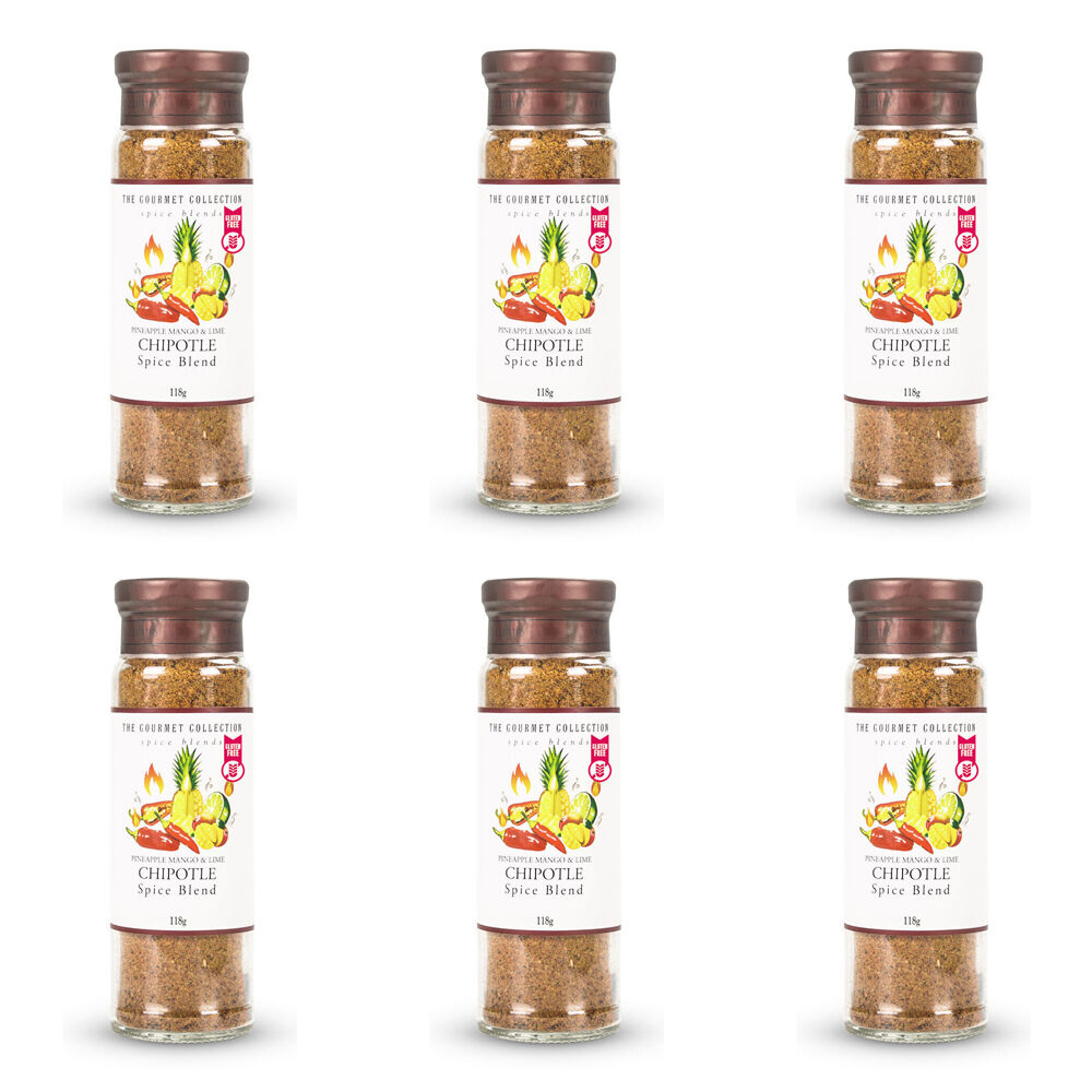 6PK Hot Shots The Gourmet Collection Spice Blend Pineapple Mango Lime Chipotle 118g