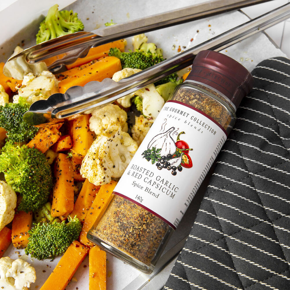 3PK Hot Shots The Gourmet Collection Spice Blend Roast Garlic & Red Capsicum 140g