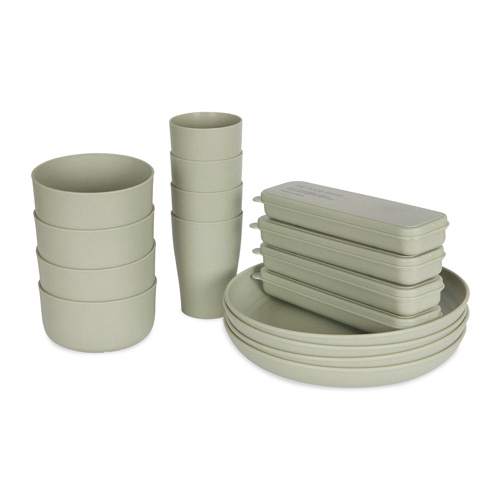 32pc The Good Brand Tableware Set Dinnerware Utensils - Sage