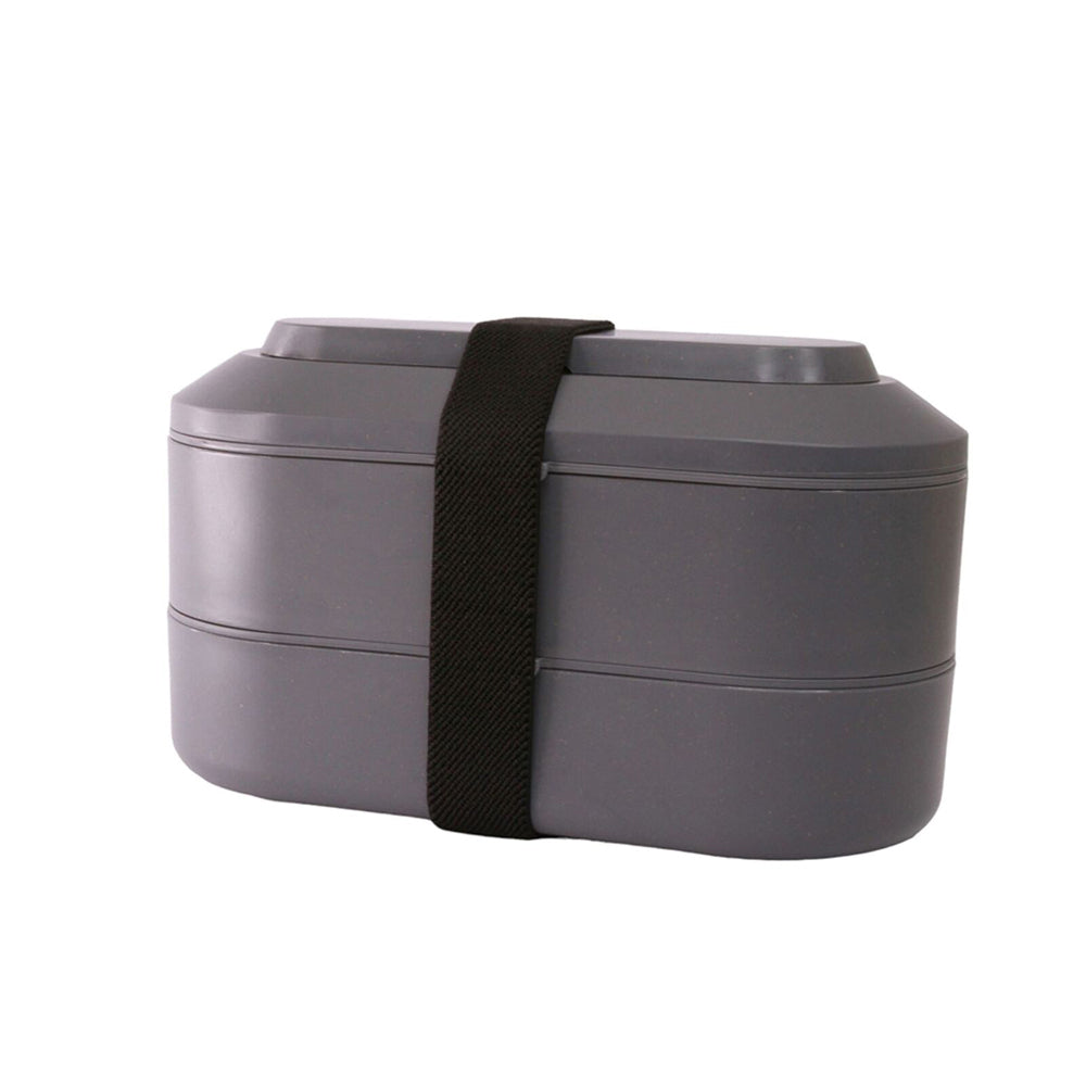 The Good Brand 2-Layer Wheat Straw Bento Box 12cm - Charcoal