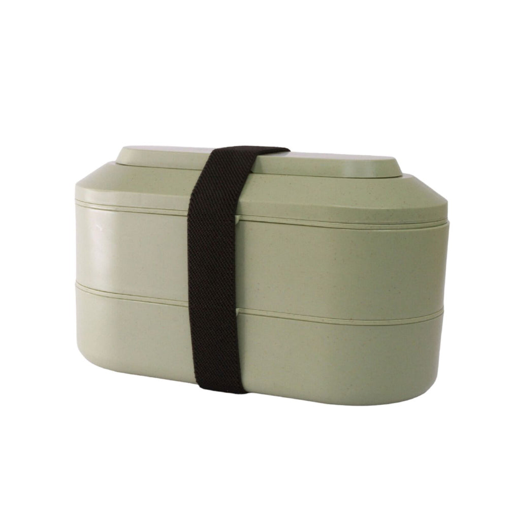The Good Brand 2-Layer Wheat Straw Bento Box 12cm - Sage