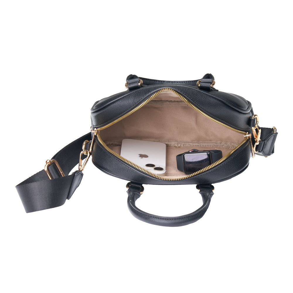 Tosca Womens PU Mini Bowler Handbag 24x18cm - Black