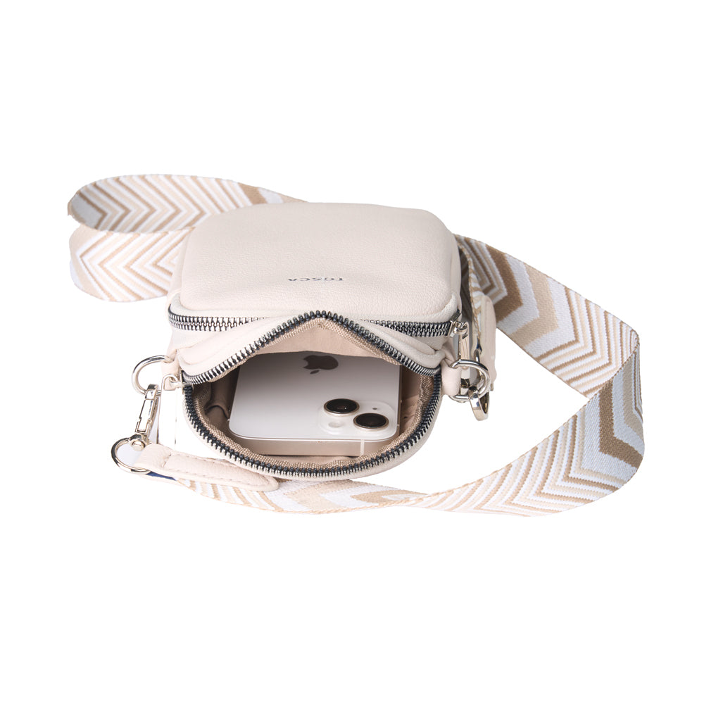 Tosca Crossbody Mini Utility Phone Bag 19x12cm - Ivory