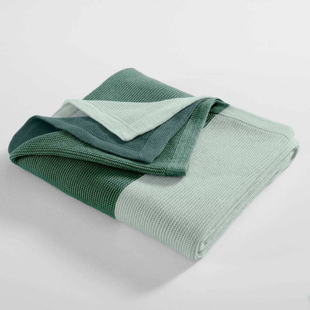 Ardor Isla Acrylic Knitted Blanket/Throw Green 127x152cm