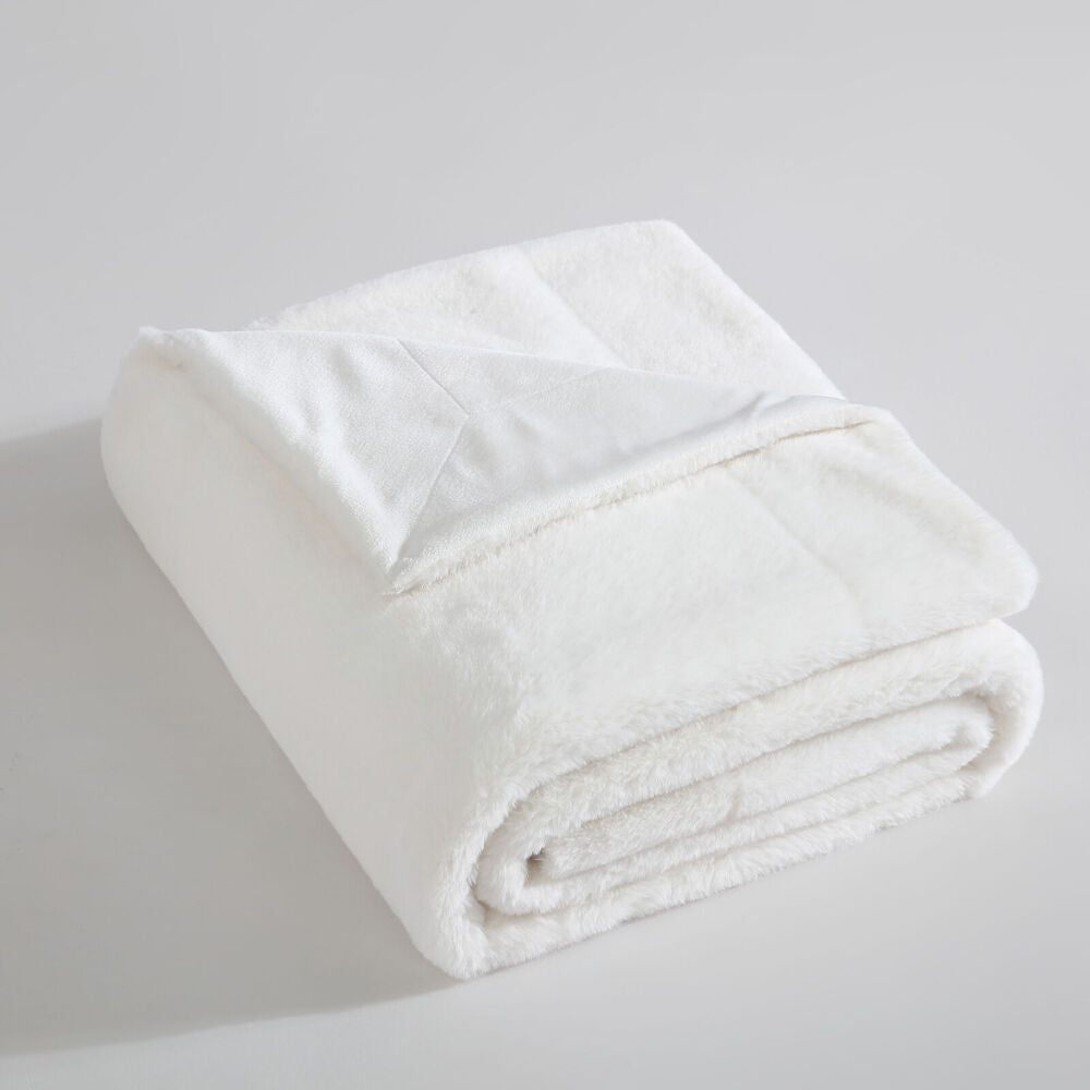 Ardor Boudoir Benz Faux Fur Room Bed Blanket/Throw Cream 130x170cm