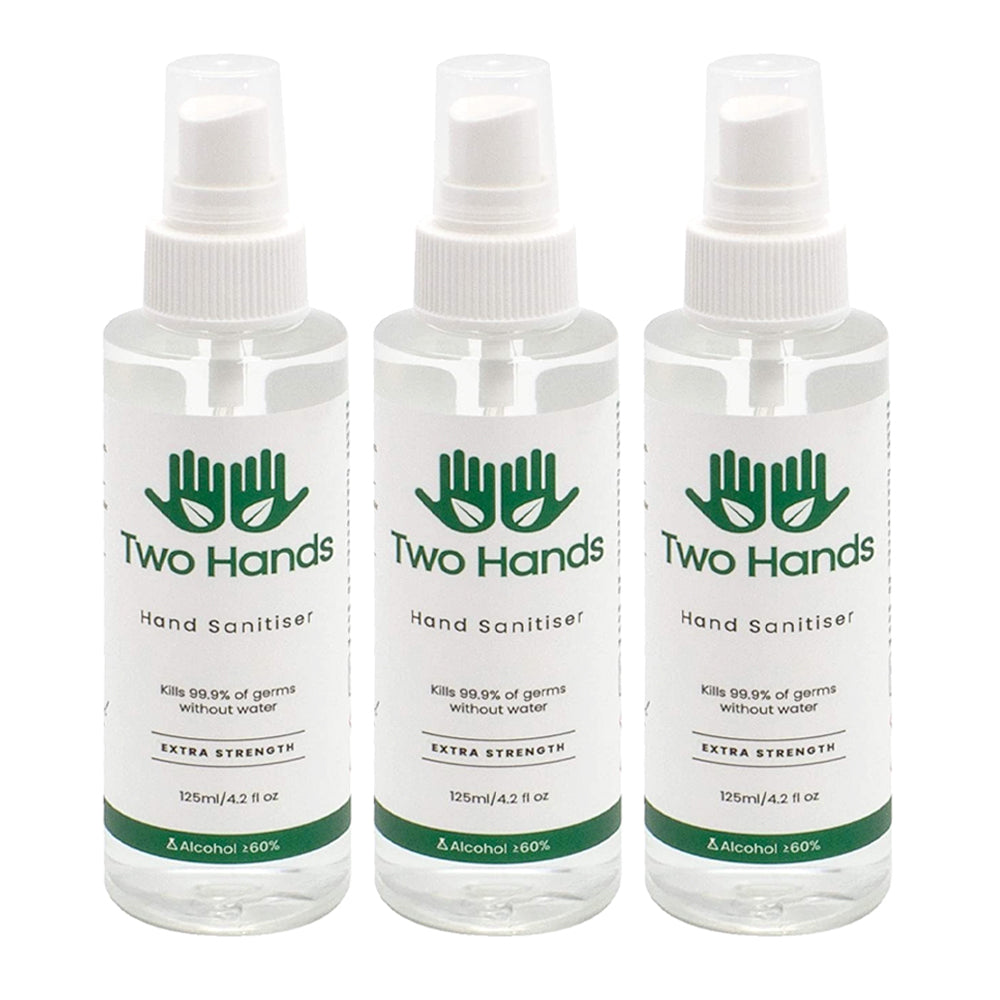 3PK Two Hands 125ml Hand Sanitiser Spray