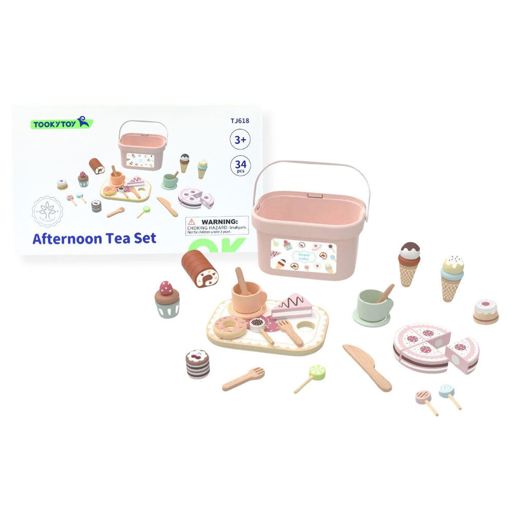 Tooky Toy Kids/Childrens Afternoon Dessert And Tea Set 3Y+