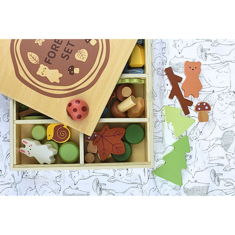40pc Tooky Toy My Forest Friends Wooden Forest Set 3y+