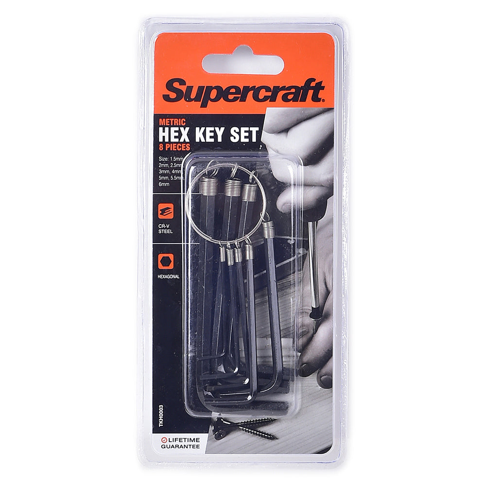2x 8pc Supercraft Allen Key Metric 1.5-6mm Sizes Set