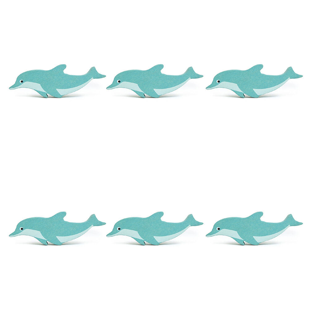 6pc Tender Leaf Toys Dolphin Wooden Animal Set Kids 3y+