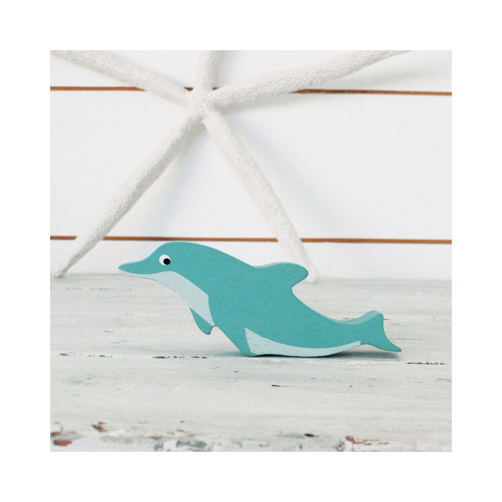 6pc Tender Leaf Toys Dolphin Wooden Animal Set Kids 3y+