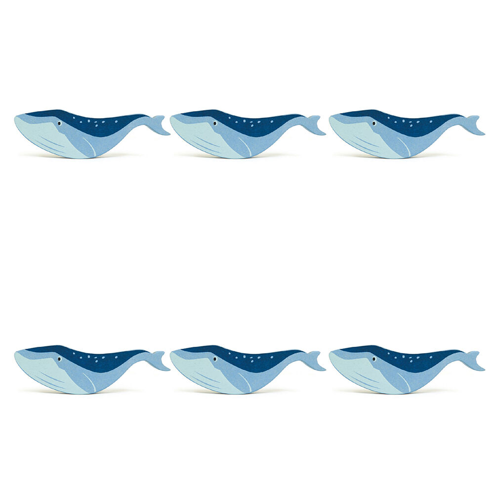 6pc Tender Leaf Toys Whale Wooden Animal Set Kids 3y+
