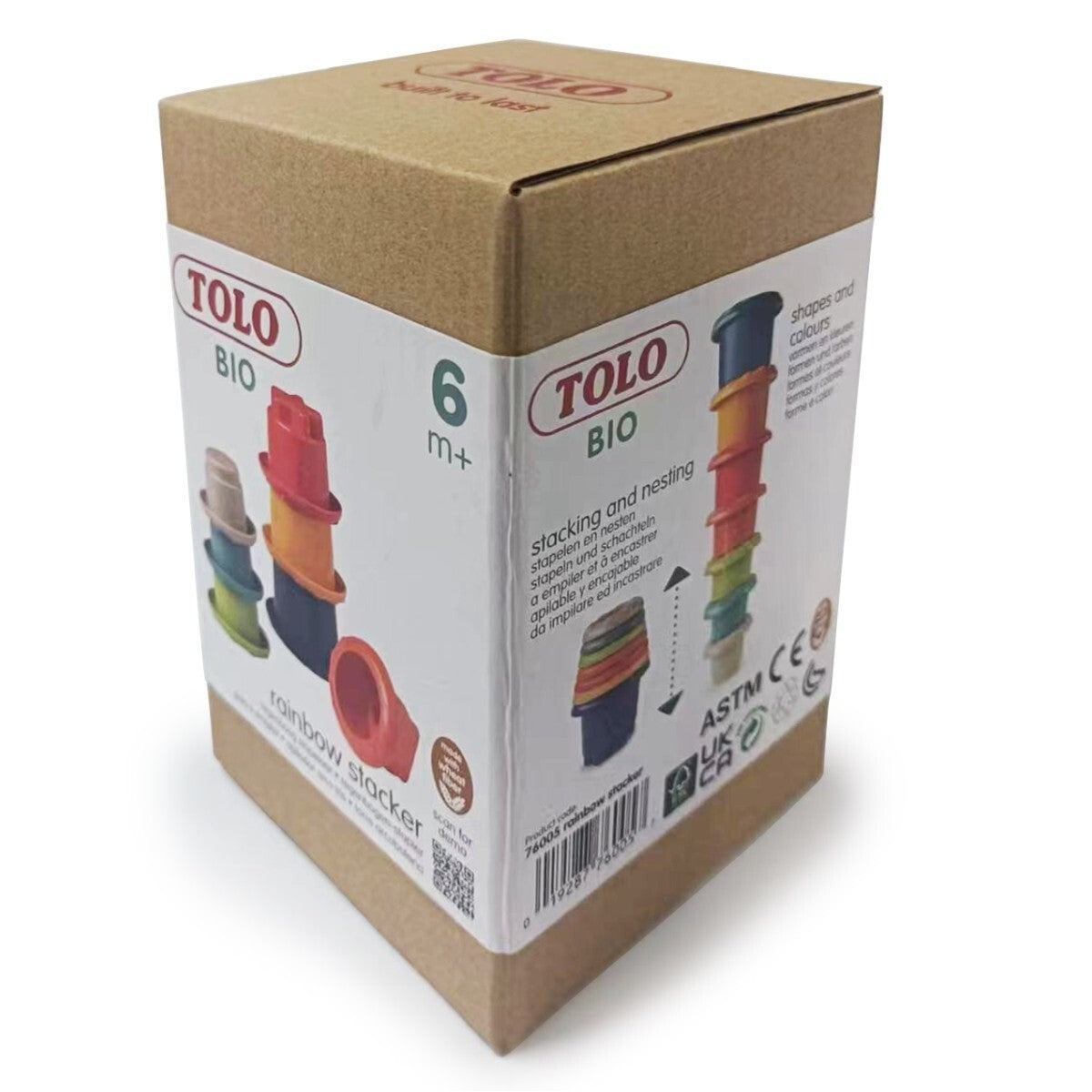 7pc Tolo Toys Bio Plastic Rainbow Stackers Baby/Toddler Toy 6m+