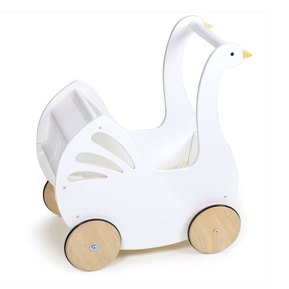 Tender Leaf Toys Wooden Sweet Swan Pram Kids Pretend Toy 18m+