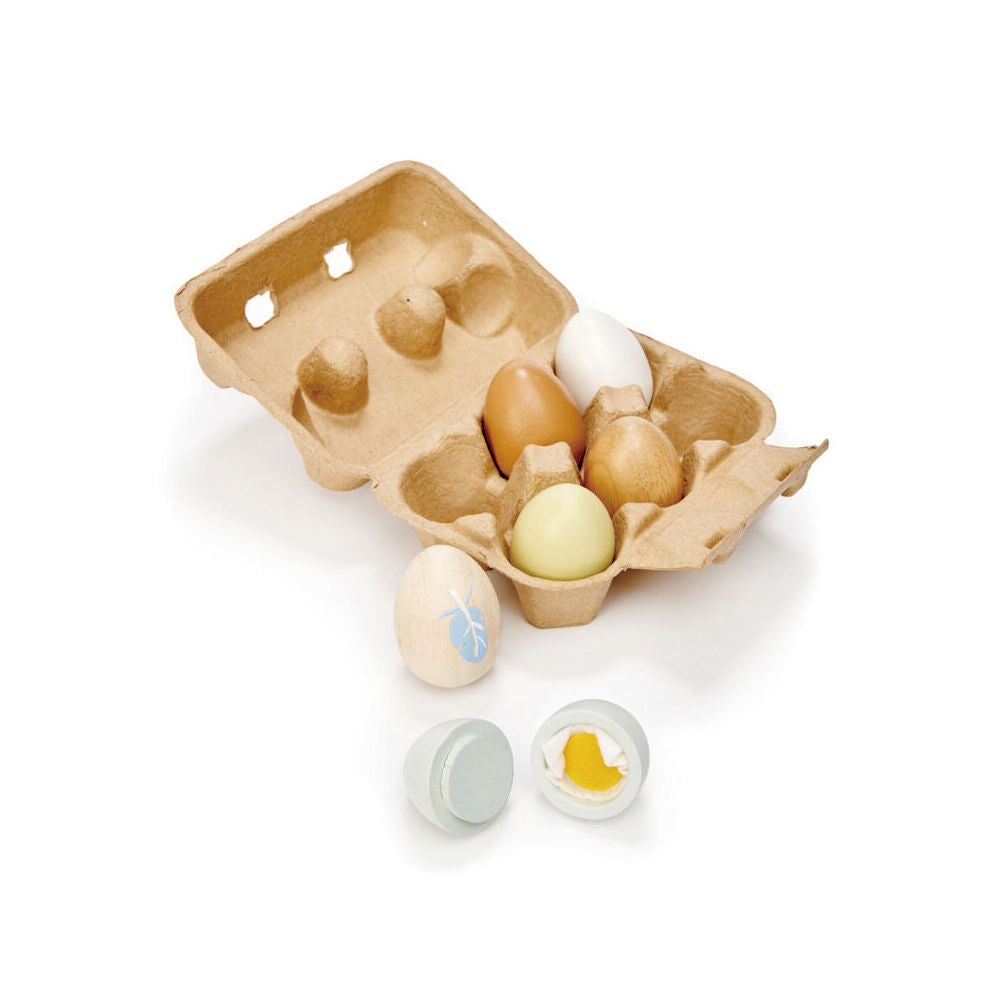 Tender Leaf Toys Wooden Eggs Fun Play Pretend Toy Set 3y+