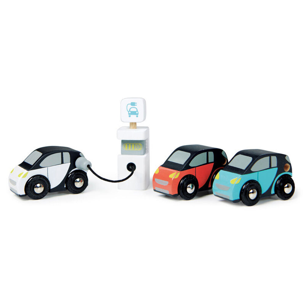 2PK Tender Leaf Toys Smart Car Set 15x8cm Wooden Toy 18m+