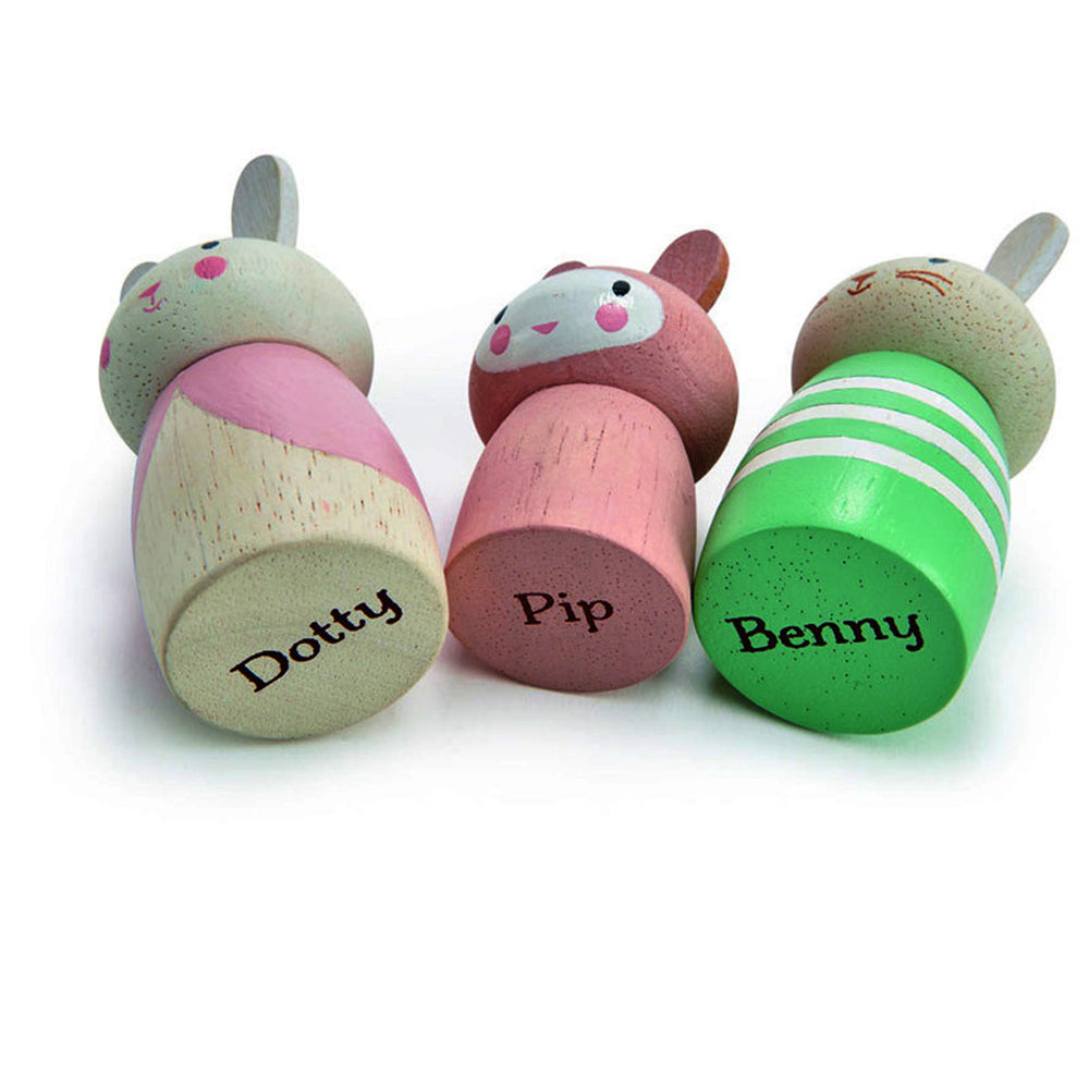 3pc Tender Leaf Toys Bunny Tale Family Set 10x7cm Wooden Toy 1y+