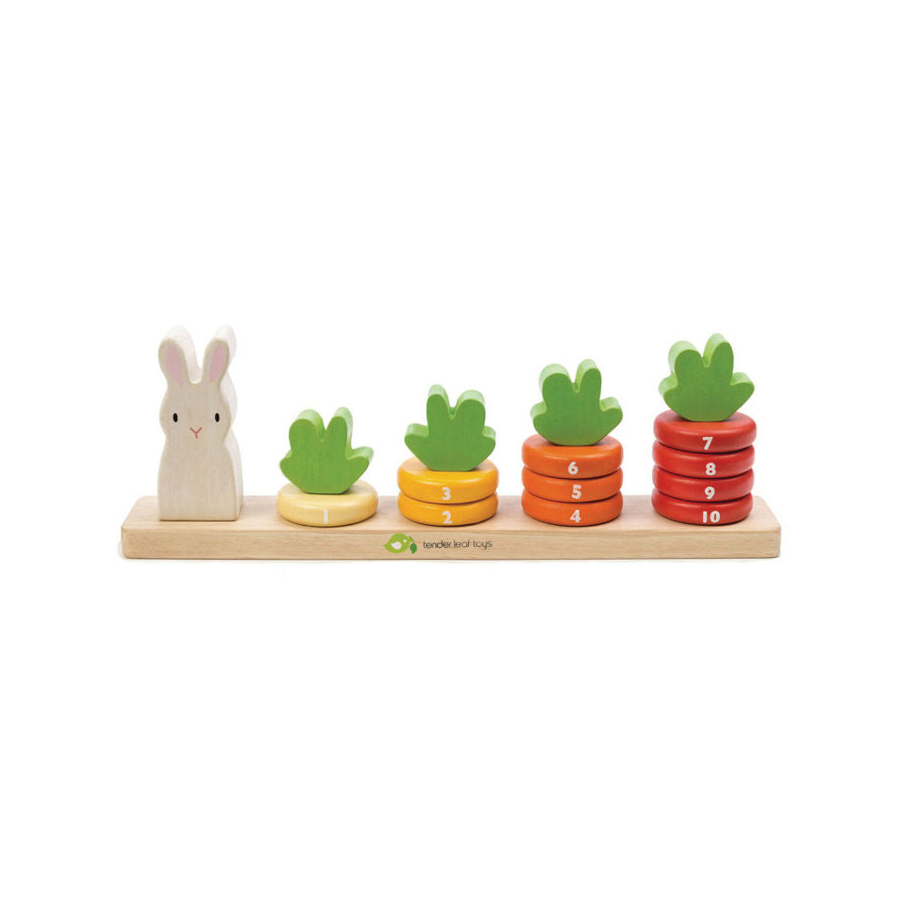 Tender Leaf Toys Counting Carrots Wooden Stacker 18m+