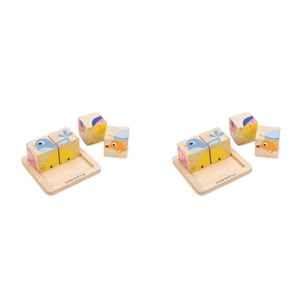 8pc Tender Leaf Toys Baby Blocks w/ Base Wooden Toy 18m+