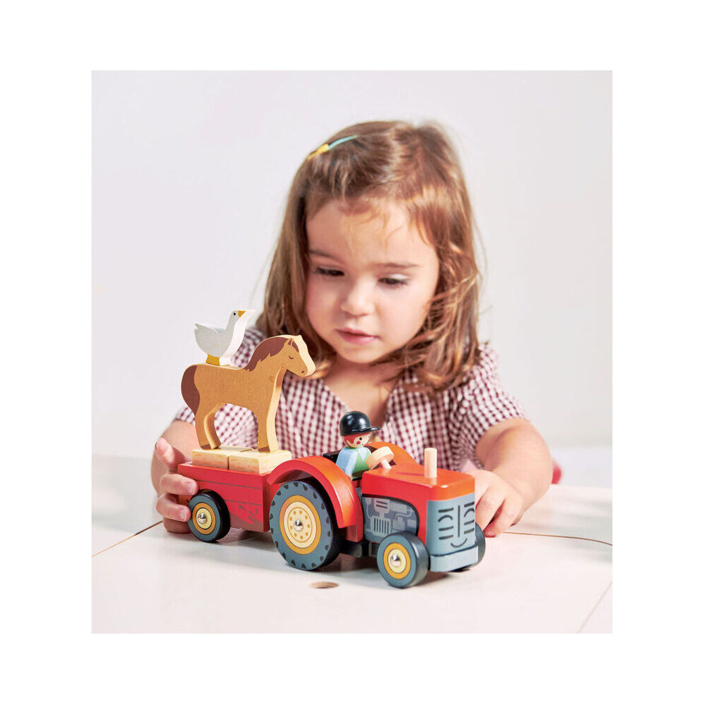 Tender Leaf Toys Farmyard Tractor Kids Wooden Toy 18m+